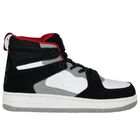 Boys Black & White Logo Trainers, 1, hi-res