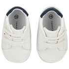Baby Boys White Logo Pre Walker Shoes, 1, hi-res