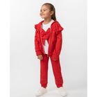 Girls White & Red Ruffled Tracksuit Set, 1, hi-res