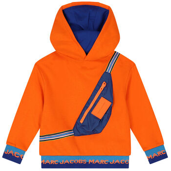 MARC JACOBS Boys Orange Logo Hooded Top, 1 Boys Orange Logo Hooded Top