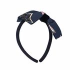 Girls Navy Bow Headband , 1, hi-res