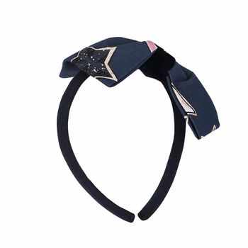 Girls Navy Bow Headband 