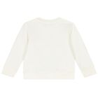 Younger Girls Ivory Logo Sweatshirt, 1, hi-res