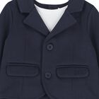 Baby Boys Navy Blue Suit Romper, 1, hi-res