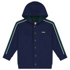 Boys Navy Blue Logo Hooded Top, 1, hi-res