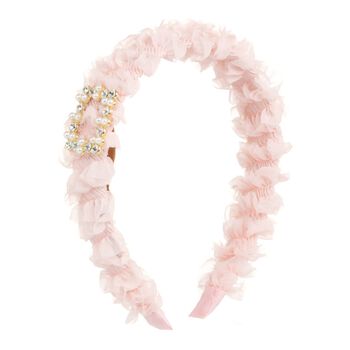 Girls Pink Ruffle Headband