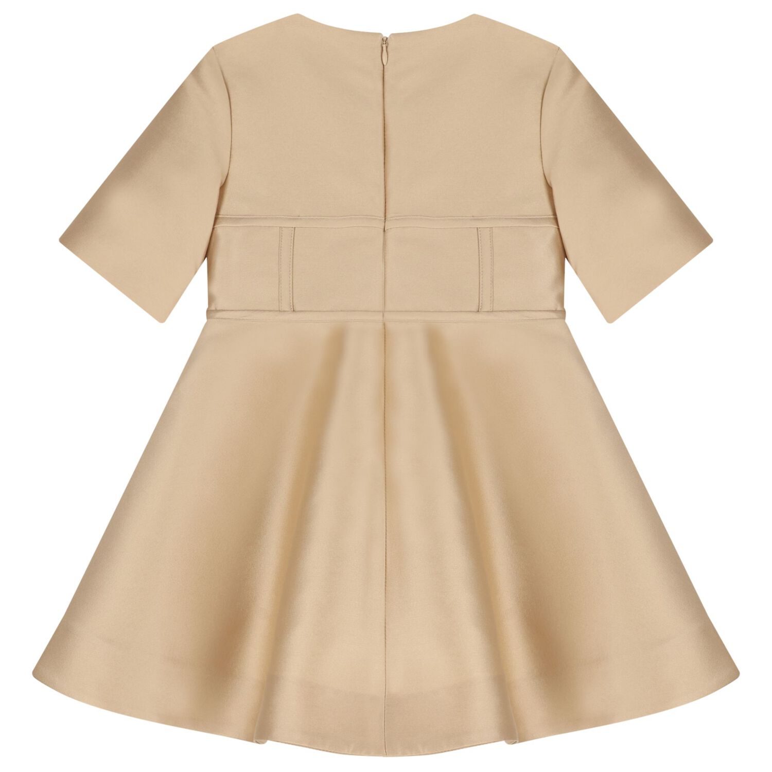 Girls Beige Mikado Dress, 1, hi-res