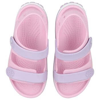 Girls Pink Crocband Sandals
