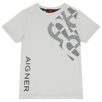 Boys Grey Logo T-Shirt