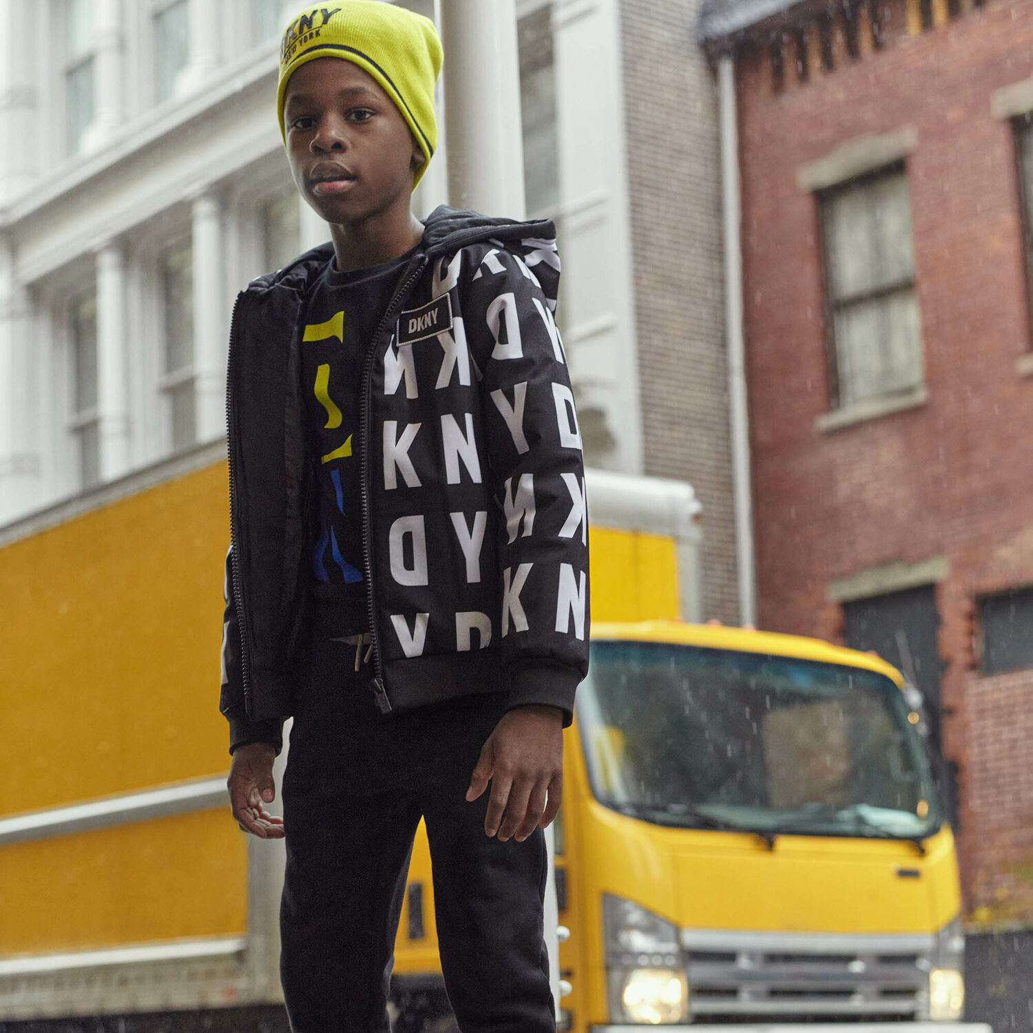 Boys Black & White Logo Jacket, 1, hi-res