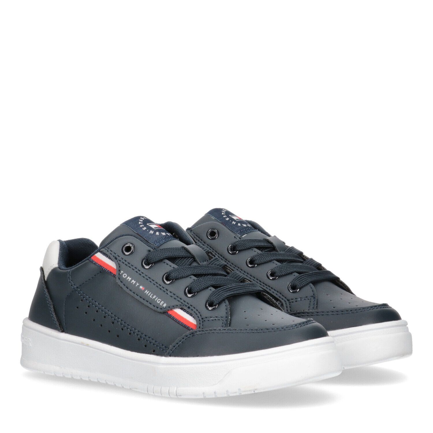 Boys Navy Blue Trainers, 1, hi-res