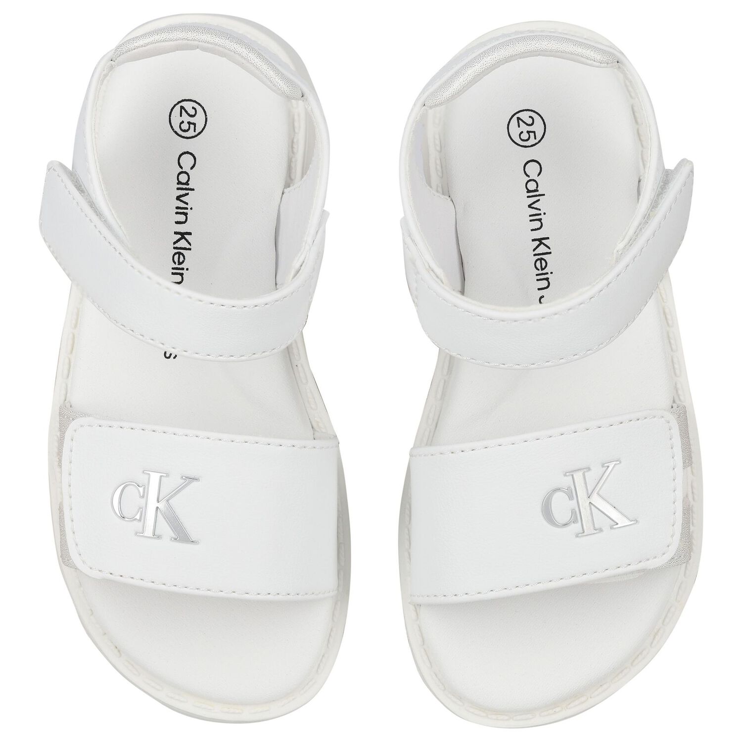Girls White Logo Sandals, 1, hi-res image number null