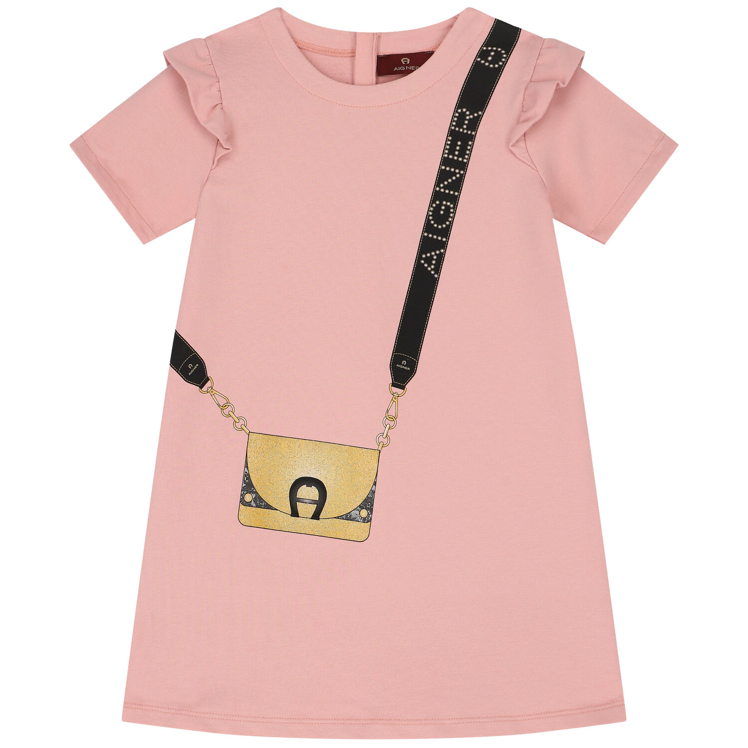 Girls Pink Logo Bag Dress, 1, hi-res