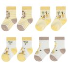 Baby Boys Yellow & White Socks ( 4-Pack ), 2, hi-res