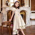 Girls Gold Embellished Sequin Dress, 1, hi-res