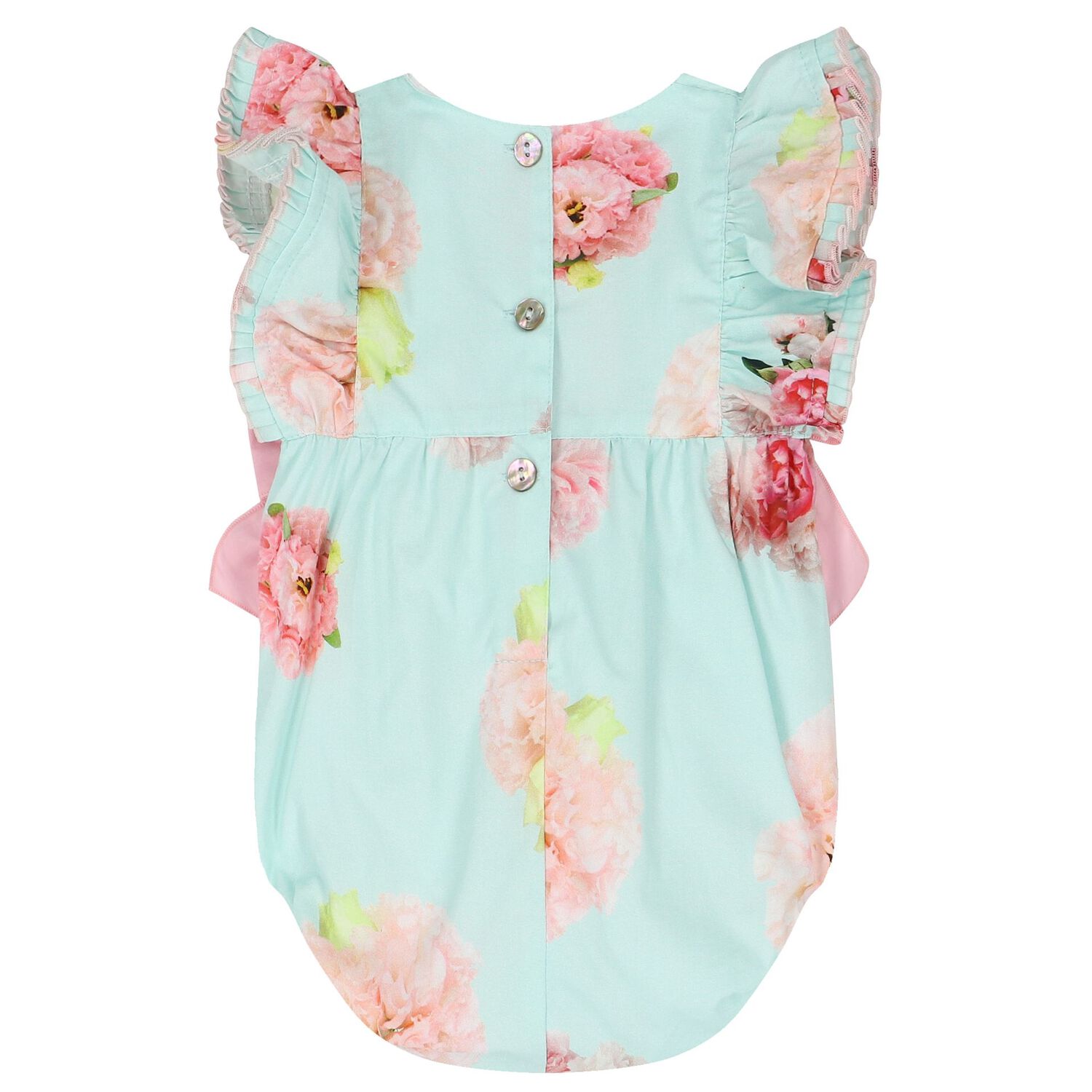 Baby Girls Blue & Pink Bow Bodysuit, 1, hi-res image number null
