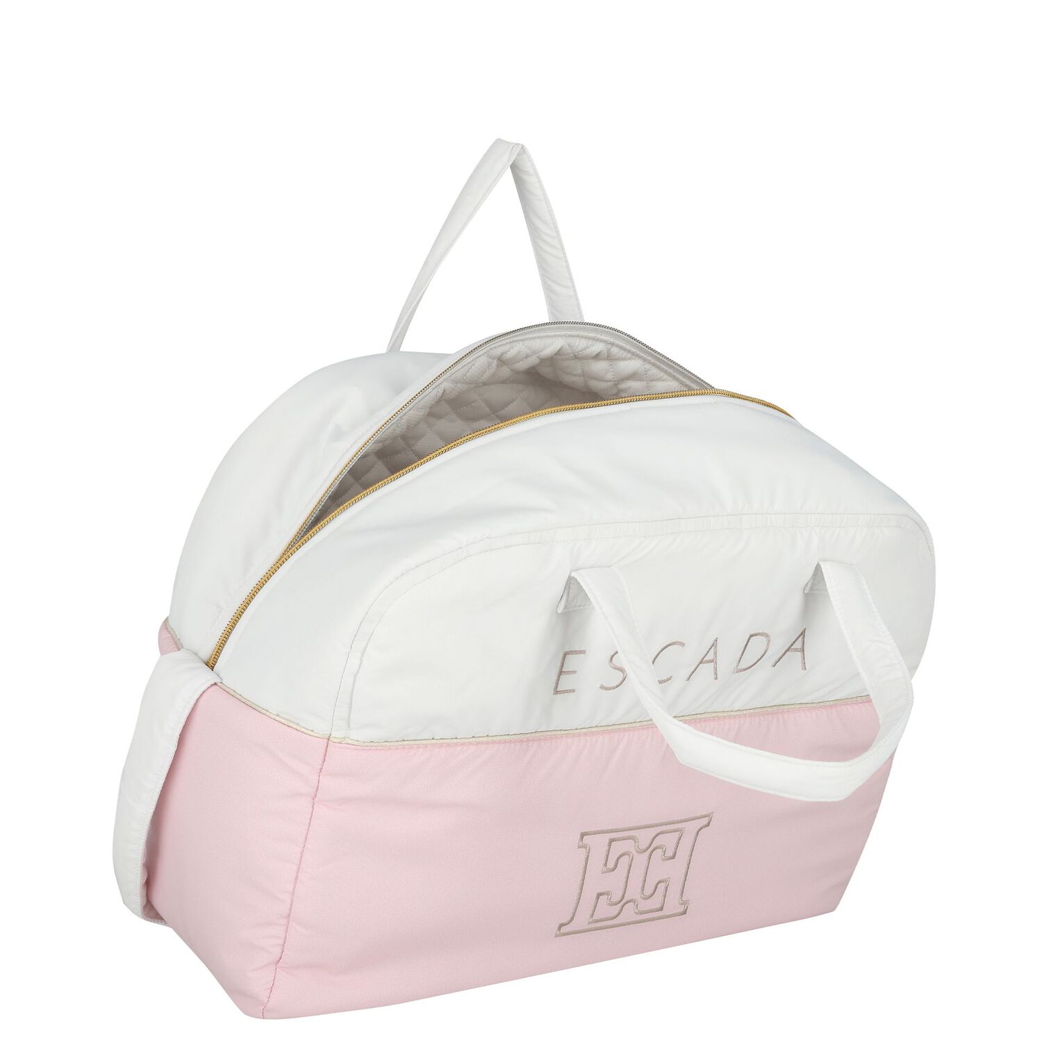 Baby Girls White & Pink Logo Changing Bag, 2, hi-res