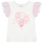 Girls White & Pink Balloon Skirt Set, 1, hi-res