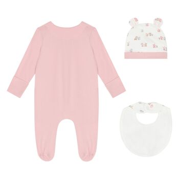 Girls Pink & White Babygrow Gift Set (3 Piece)