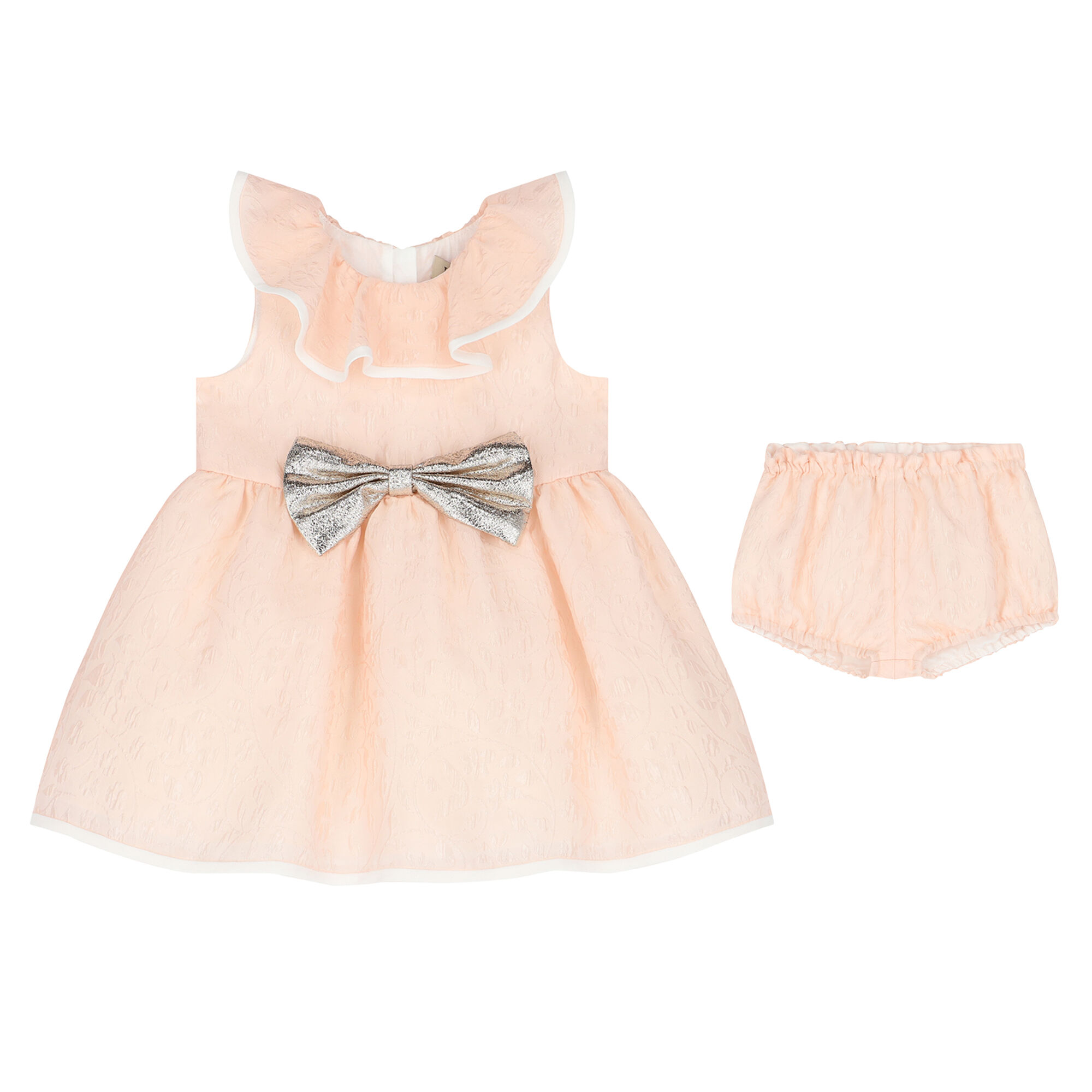 Hucklebones Baby Girls Pink Organza Dress Set Junior Couture UK