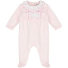 Baby Girls Pink Bow Babygrow, 2, hi-res