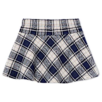 Girls Grey & Blue Check Skirt