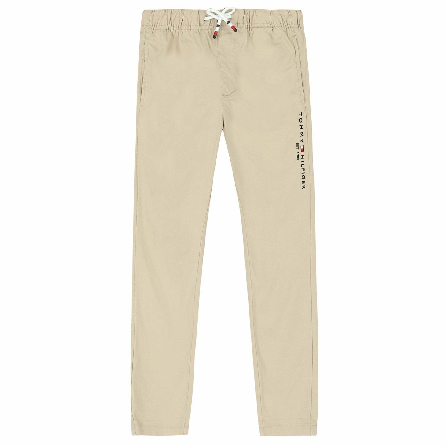 Boys Beige Logo Trousers, 1, hi-res