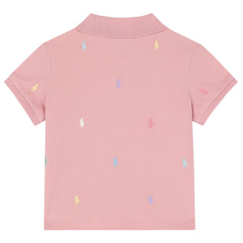 Girls Pink Logo Polo Shirt