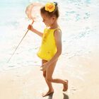 Girls Yellow Ruffle Swimsuit, 1, hi-res