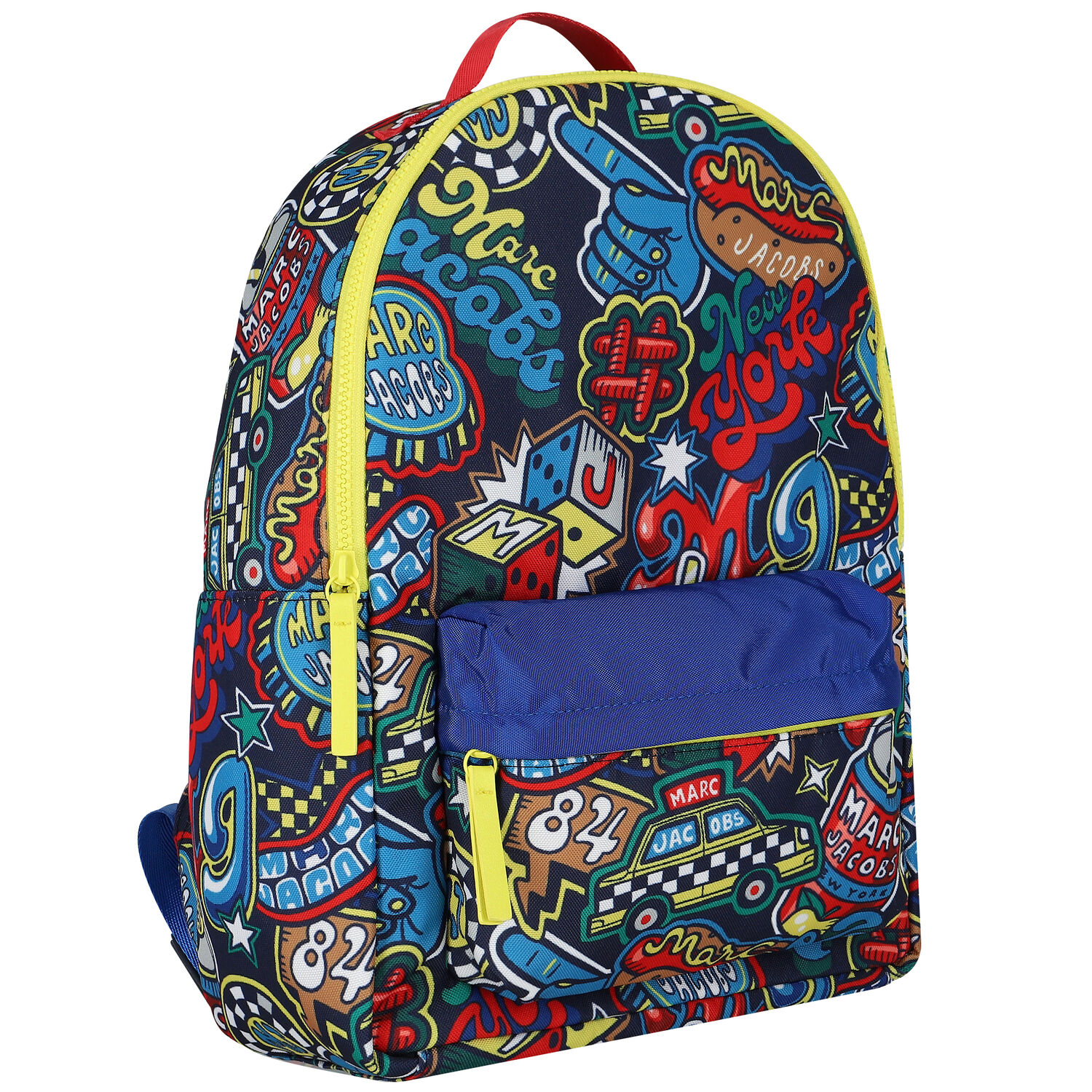 Boys Navy Blue Logo Backpack, 1, hi-res
