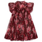 Girls Red Floral Ruffled Tulle Hettie Dress, 1, hi-res