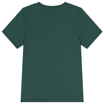 Boys Green Teddy Bear Logo T-Shirt