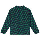 Boys Navy Blue Logo Zip Up Top, 1, hi-res