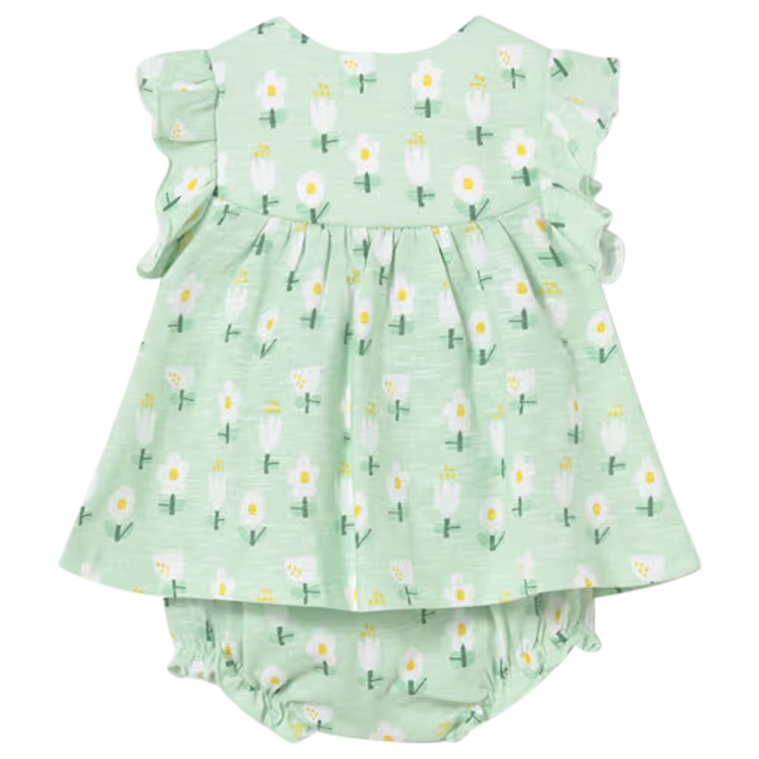 Baby Girls Green Floral Dress Set, 1, hi-res