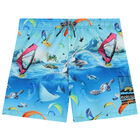 Boys Blue Animals Swim Shorts, 2, hi-res