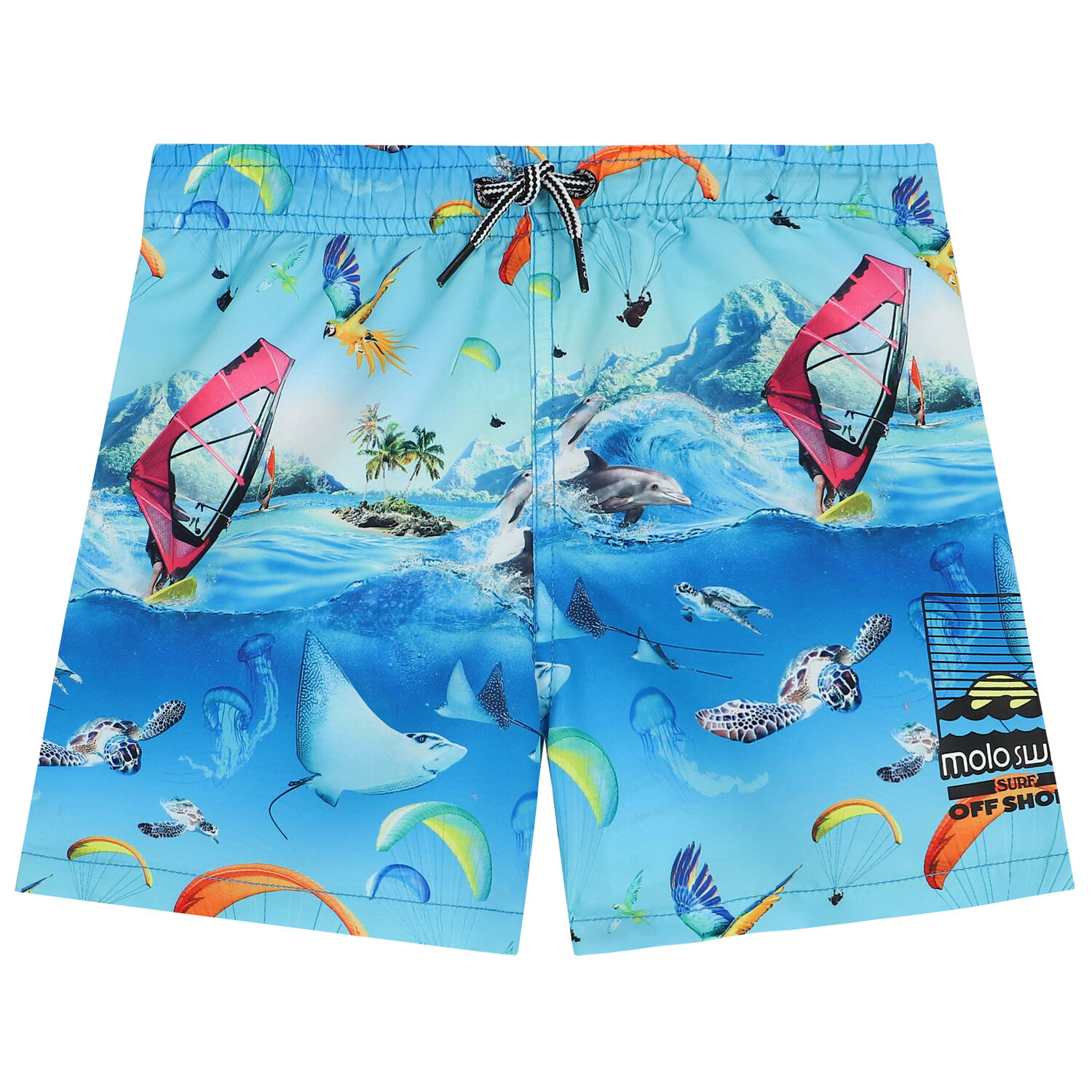 Boys Blue Animals Swim Shorts, 2, hi-res image number null