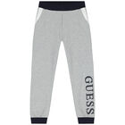 Boys White & Grey Logo Tracksuit, 1, hi-res