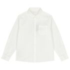 Boys White Linen Shirt, 1, hi-res