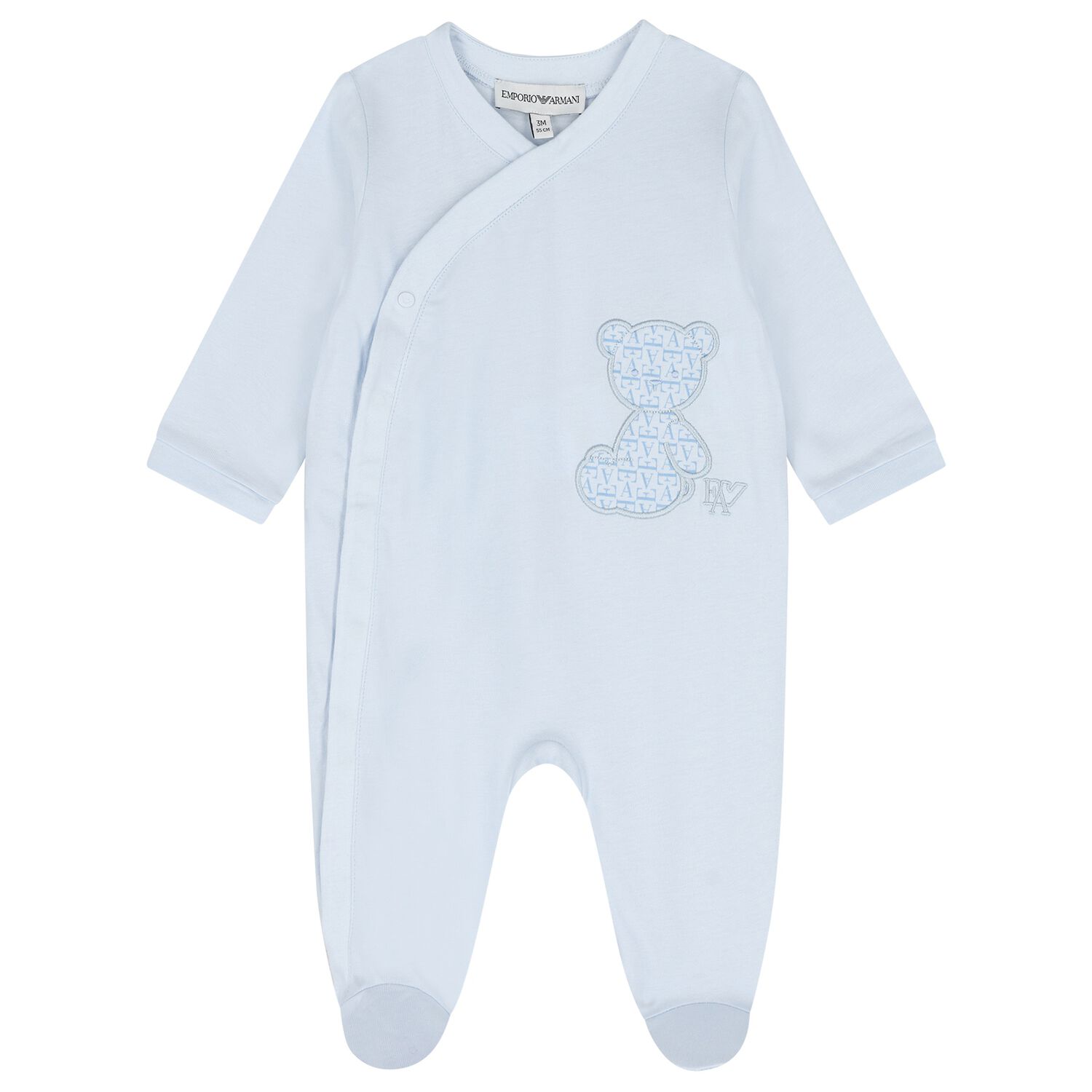 Baby Boys Blue Teddy Bear Babygrow, 2, hi-res