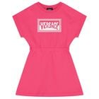Girls Pink Logo Dress, 1, hi-res