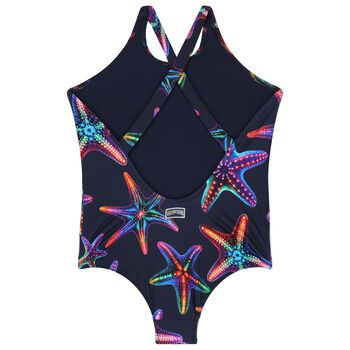 Girls Navy Blue Starfish Swimsuit