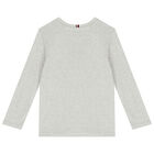 Boys Grey Logo Long Sleeve Top, 2, hi-res