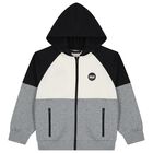 Boys Black, Ivory & Grey Tracksuit, 1, hi-res