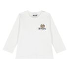 Younger White Teddy Bear Logo Long Sleeve Top, 1, hi-res