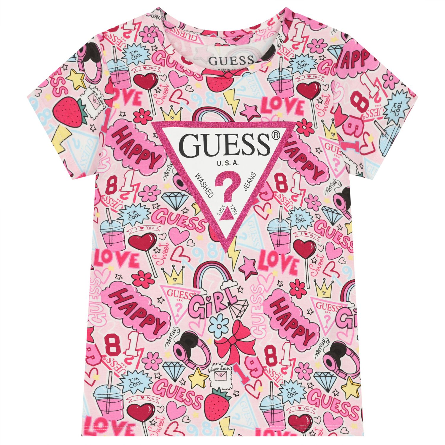 Girls Pink Logo T-Shirt, 1, hi-res