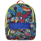 Boys Navy Blue Logo Backpack, 1, hi-res