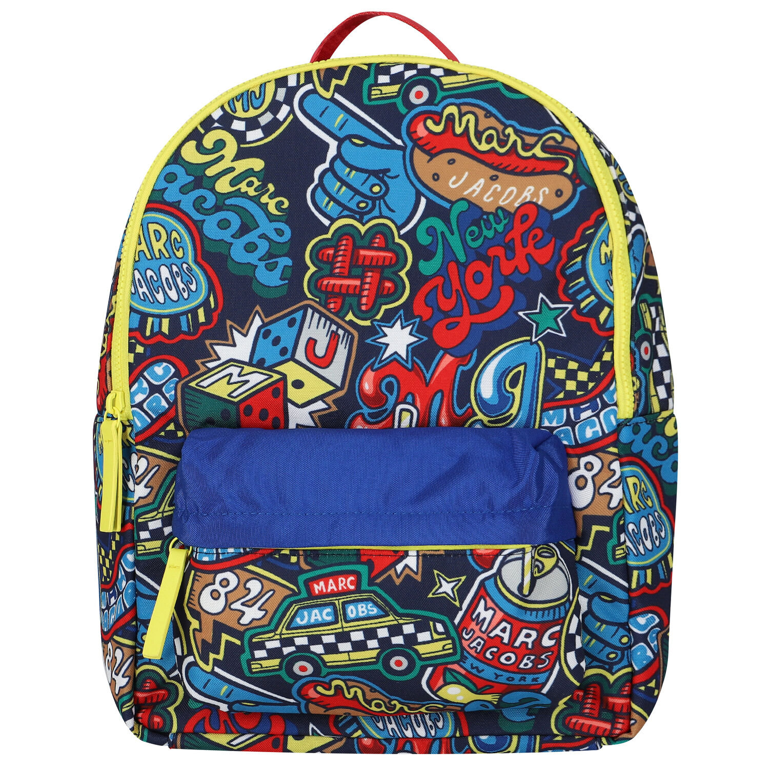 Boys Navy Blue Logo Backpack, 1, hi-res