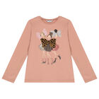 Girls Pink Cotton Jersey Top, 2, hi-res