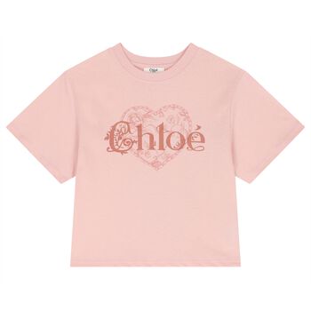 Girls Mini Me Pink Heart Logo T-Shirt