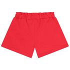 Girls White & Red Shorts Set, 1, hi-res